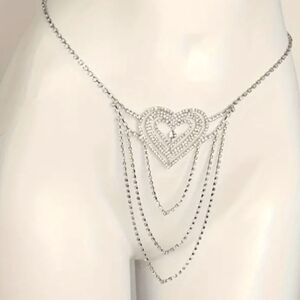 Women's Bohemian Diamond Heart Sexy Waist Chain Thong Nightclub-Dancer-Adjustabl